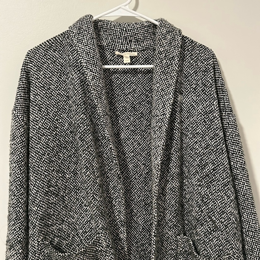 Eileen Fisher Gray 100% Organic Cotton Cozy Cardigan Size XS